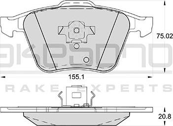 Akebono AN-4609K - Тормозные колодки, дисковые, комплект autosila-amz.com