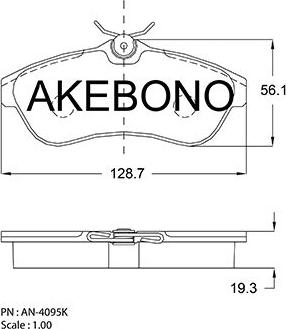 Akebono AN-4095KE - Тормозные колодки, дисковые, комплект autosila-amz.com