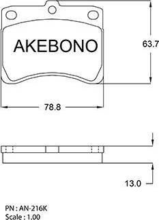 Akebono AN-4040WK - Тормозные колодки, дисковые, комплект autosila-amz.com