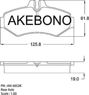 Akebono AN-4052KE - Тормозные колодки, дисковые, комплект autosila-amz.com