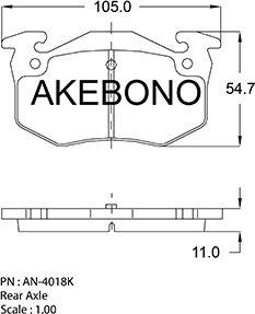 Akebono AN-4018KE - Тормозные колодки, дисковые, комплект autosila-amz.com
