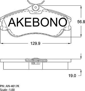 Akebono AN-4017KE - Тормозные колодки, дисковые, комплект autosila-amz.com
