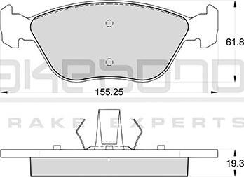 Akebono AN-4035WKE - Тормозные колодки, дисковые, комплект autosila-amz.com