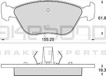 Akebono AN-4035WK - Тормозные колодки, дисковые, комплект autosila-amz.com