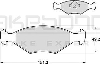 Akebono AN-4023KE - Тормозные колодки, дисковые, комплект autosila-amz.com