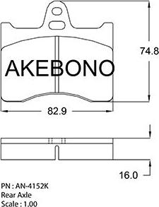 Akebono AN-4152KE - Тормозные колодки, дисковые, комплект autosila-amz.com