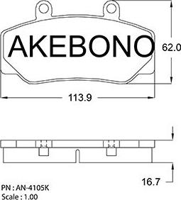 Akebono AN-4105KE - Тормозные колодки, дисковые, комплект autosila-amz.com