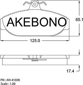 Akebono AN-4103KE - Тормозные колодки, дисковые, комплект autosila-amz.com