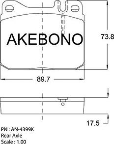 Akebono AN-4399KE - Тормозные колодки, дисковые, комплект autosila-amz.com