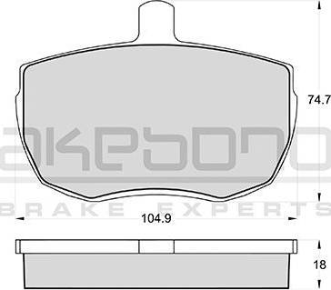 Akebono AN-4347K - Тормозные колодки, дисковые, комплект autosila-amz.com