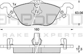 Akebono AN-4330WKE - Тормозные колодки, дисковые, комплект autosila-amz.com