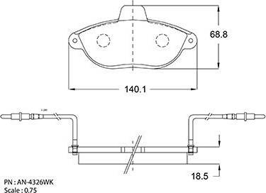 Akebono AN-4326WK - Тормозные колодки, дисковые, комплект autosila-amz.com