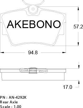 Akebono AN-4292KE - Тормозные колодки, дисковые, комплект autosila-amz.com