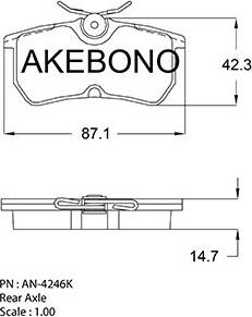Akebono AN-4246KE - Тормозные колодки, дисковые, комплект autosila-amz.com