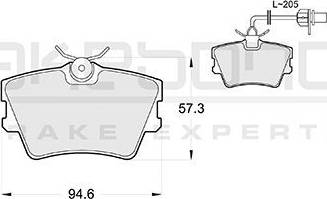 Akebono AN-4256WK - Тормозные колодки, дисковые, комплект autosila-amz.com