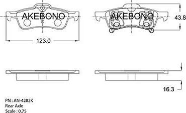 Akebono AN-4282K - Тормозные колодки, дисковые, комплект autosila-amz.com