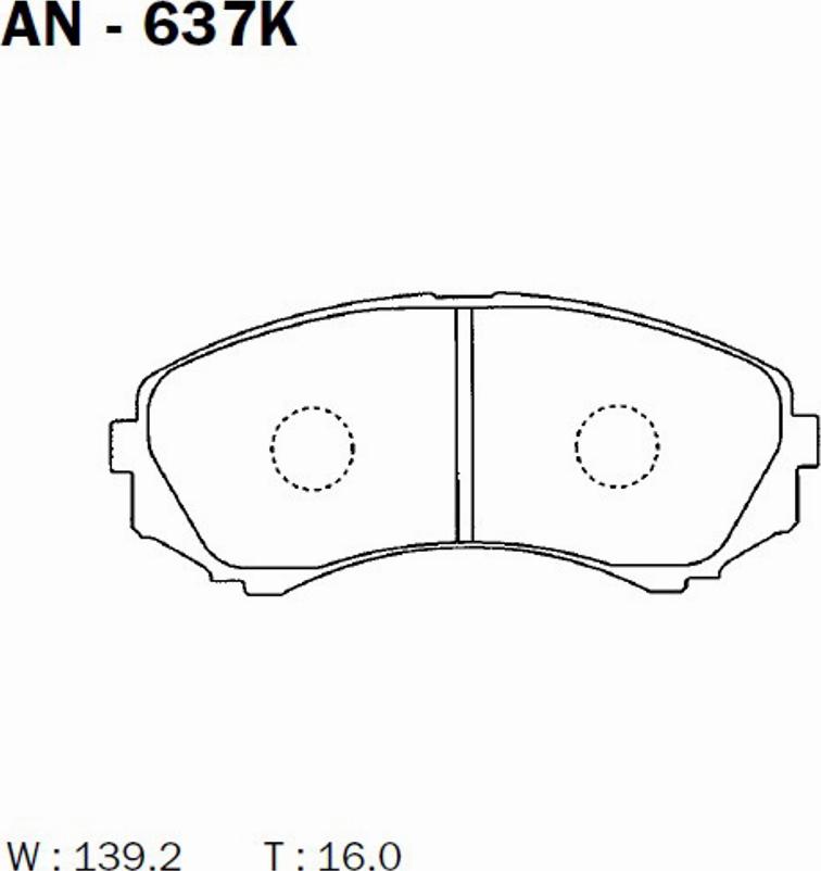 Akebono AN637K - Тормозные колодки, дисковые, комплект autosila-amz.com