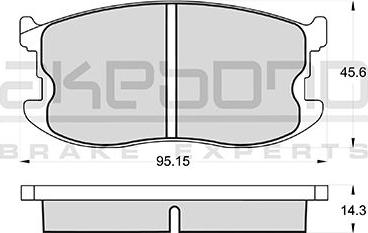 Akebono AN-093KE - Тормозные колодки, дисковые, комплект autosila-amz.com