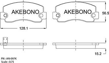 Akebono AN-097KE - Тормозные колодки, дисковые, комплект autosila-amz.com