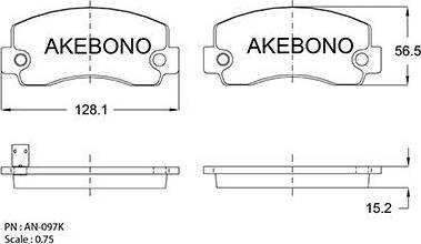 Akebono AN-097K - Тормозные колодки, дисковые, комплект autosila-amz.com