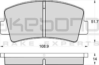 Akebono AN-076K - Тормозные колодки, дисковые, комплект autosila-amz.com