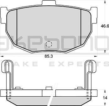 Akebono AN-141WKE - Тормозные колодки, дисковые, комплект autosila-amz.com