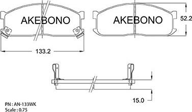 Akebono AN-133WKE - Тормозные колодки, дисковые, комплект autosila-amz.com