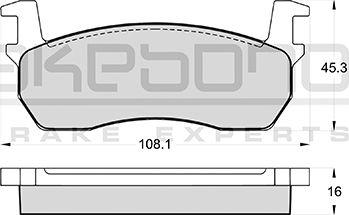 Akebono AN-120K - Тормозные колодки, дисковые, комплект autosila-amz.com