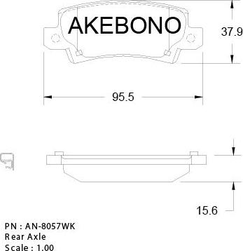 Akebono AN-8057WKE - Тормозные колодки, дисковые, комплект autosila-amz.com