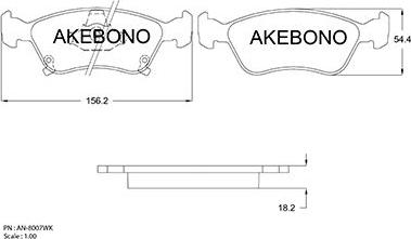 Akebono AN-8007WK - Тормозные колодки, дисковые, комплект autosila-amz.com