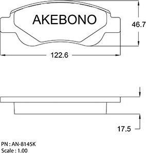 Akebono AN-8145K - Тормозные колодки, дисковые, комплект autosila-amz.com