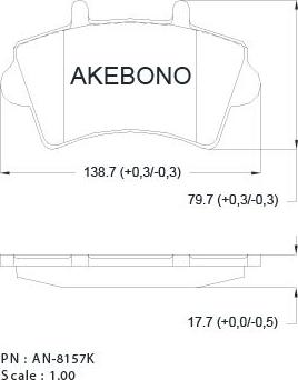 Akebono AN-8157KE - Тормозные колодки, дисковые, комплект autosila-amz.com
