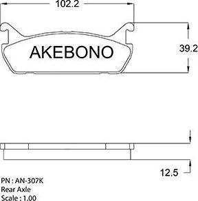 Akebono AN-307KE - Тормозные колодки, дисковые, комплект autosila-amz.com