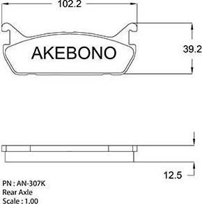 Akebono AN-307K - Тормозные колодки, дисковые, комплект autosila-amz.com