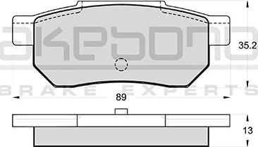 Akebono AN-207KE - Тормозные колодки, дисковые, комплект autosila-amz.com