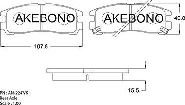Akebono AN-224WKE - Тормозные колодки, дисковые, комплект autosila-amz.com