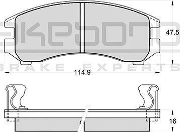 Akebono AN-272WK - Тормозные колодки, дисковые, комплект autosila-amz.com