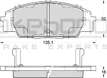 Akebono AN-757WK - Тормозные колодки, дисковые, комплект autosila-amz.com