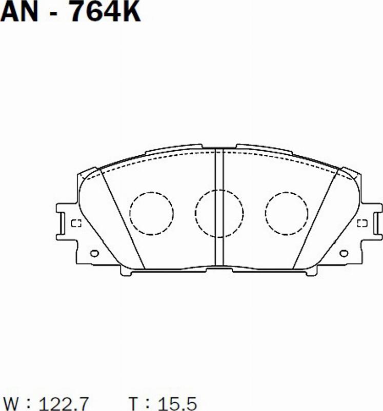 Akebono AN764K - Тормозные колодки, дисковые, комплект autosila-amz.com