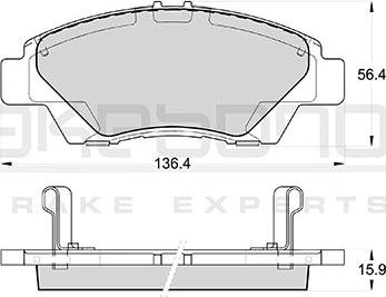 Akebono AN-763WK - Тормозные колодки, дисковые, комплект autosila-amz.com