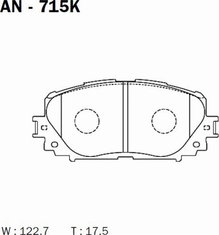 Akebono AN-715K - Тормозные колодки, дисковые, комплект autosila-amz.com