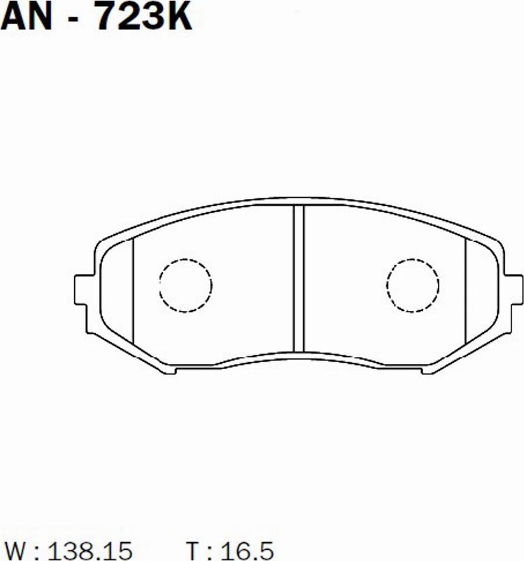 Akebono AN-723K - Тормозные колодки, дисковые, комплект autosila-amz.com