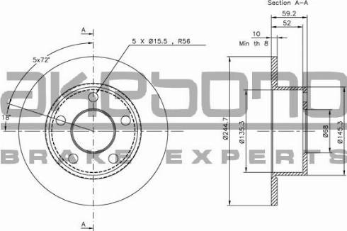 Akebono BN-0993 - Тормозной диск autosila-amz.com