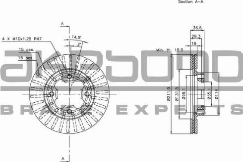 Akebono BN-0949E - Тормозной диск autosila-amz.com