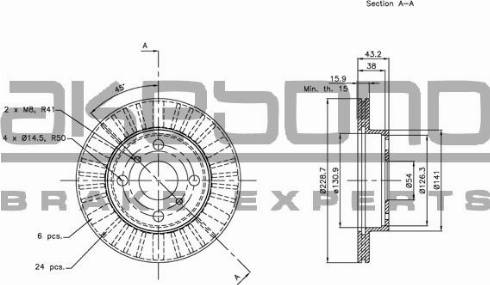 Akebono BN-0958 - Тормозной диск autosila-amz.com