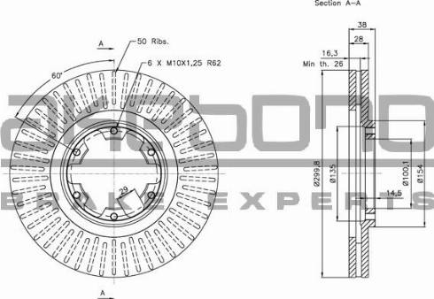 Akebono BN-0965 - Тормозной диск autosila-amz.com