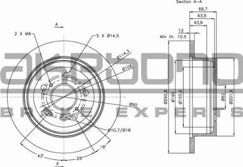 Akebono BN-0900 - Тормозной диск autosila-amz.com