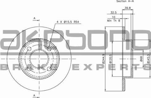 Akebono BN-0908 - Тормозной диск autosila-amz.com