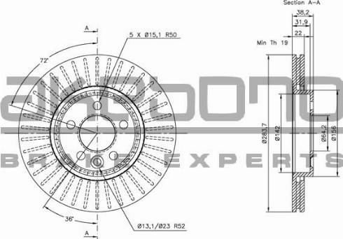 Akebono BN-0910 - Тормозной диск autosila-amz.com