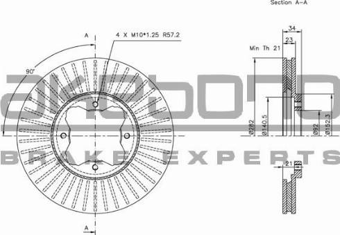 Akebono BN-0983E - Тормозной диск autosila-amz.com